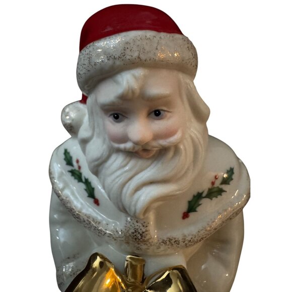 Lenox Santas Macy's Gift Figurine 2015 Santa Claus With Gift Box 7" Tall Porcela - Picture 5 of 8